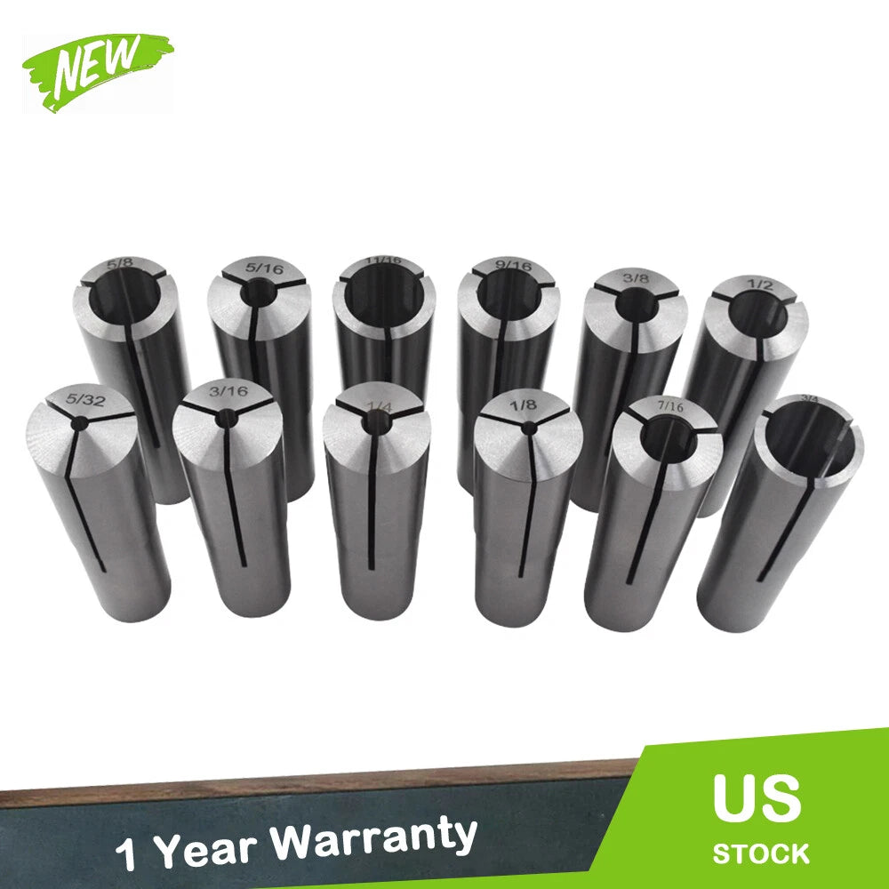 Set of 12 Morse Taper Shank Collets for Various Models (YYYY–YYYY)