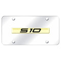 Gold Name on Chrome License Plate - Officially Licensed for Chevrolet S-10