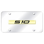 Gold Name on Chrome License Plate - Officially Licensed for Chevrolet S-10