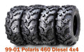 Set of 4 ATV Tires 25x8-12 & 25x11-10 for Polaris 460 Diesel 4x4 (1999–2001)