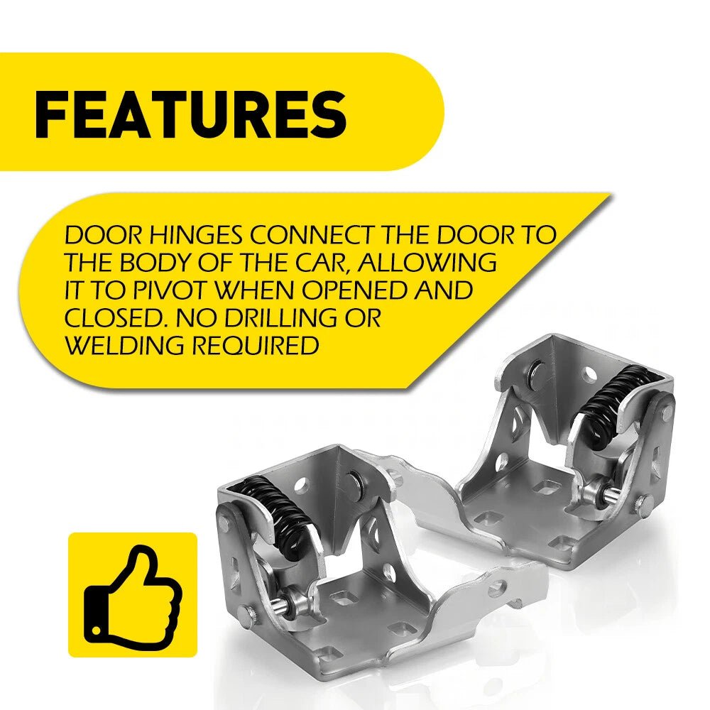 Set of 2 Front Lower Door Hinges for Chevy GMC Sierra 1500 (2007–2013)