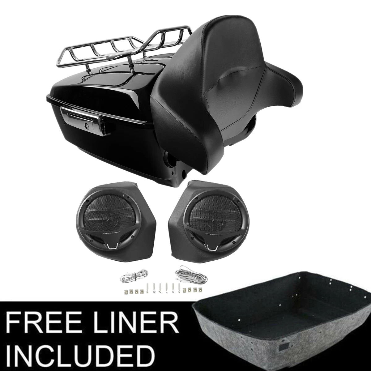 Trunk & Luggage Rack Pad Speakers for Harley Electra Glide (2014–2025)