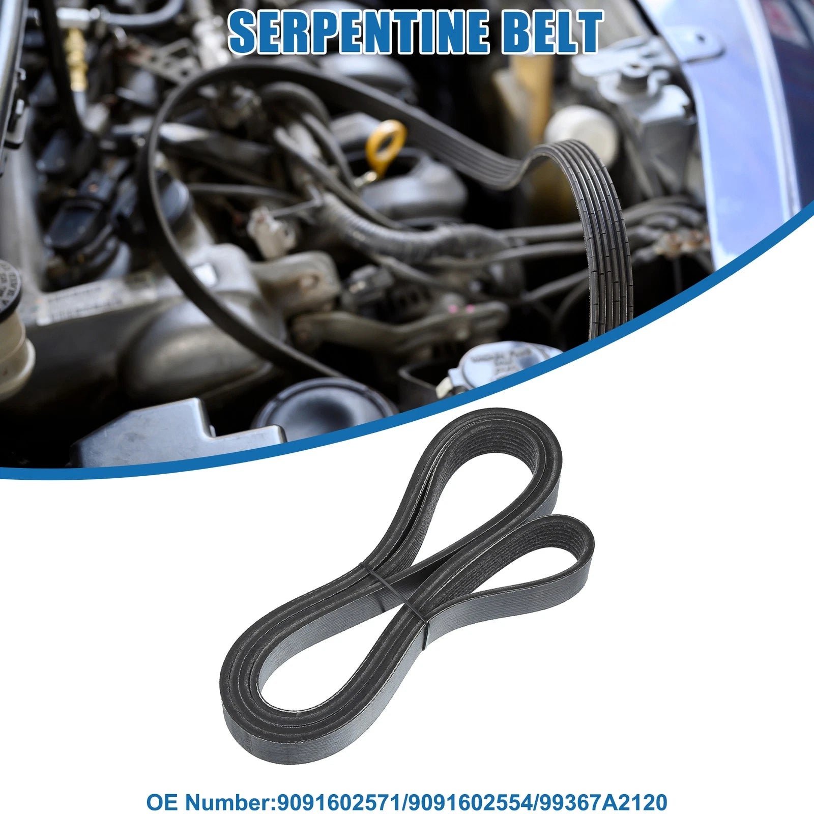 Serpentine V-Ribbed Belt No. 9091602571 for Toyota Tacoma V6 (2005–2015)