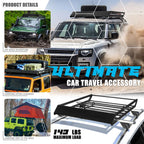 Roof Rack Cross Bar Mount Basket Cargo Holder for Universal Vehicles (43"x36"x5")