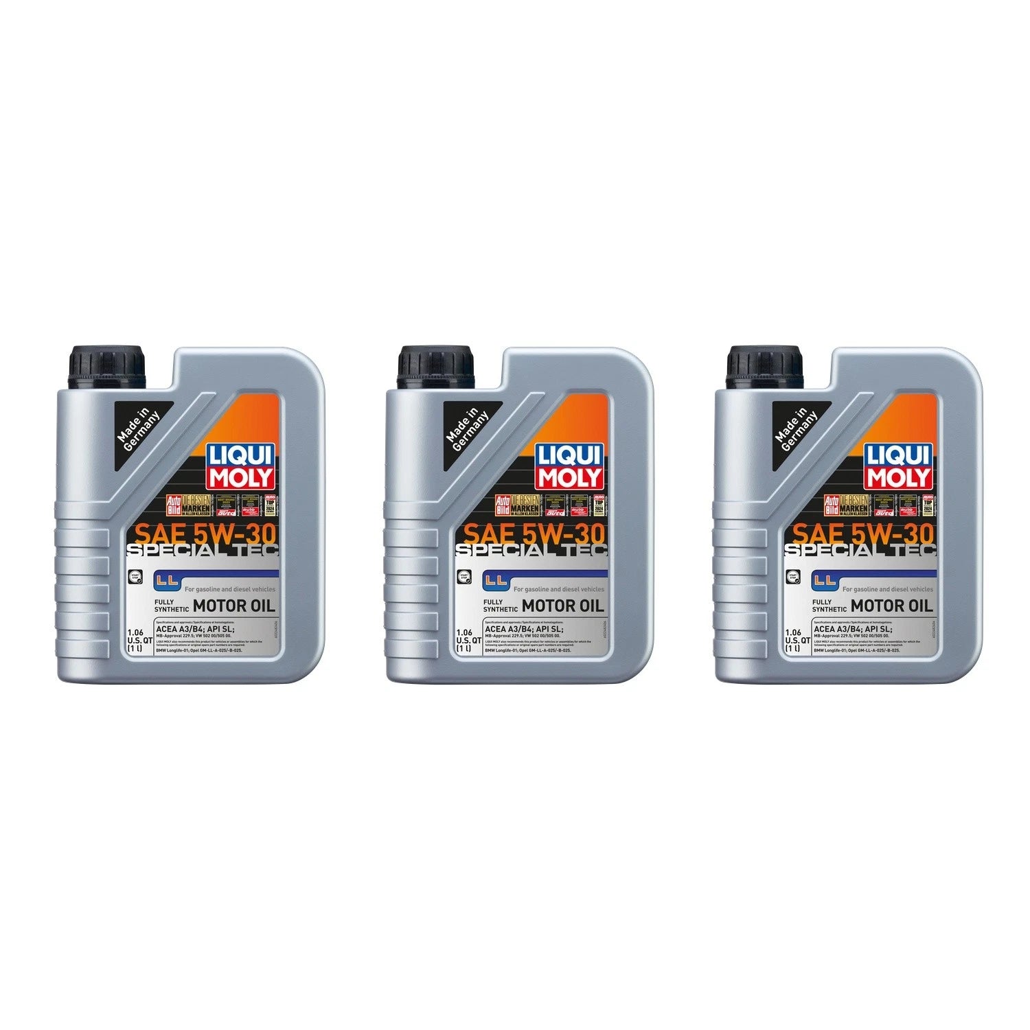 Set of 3 Liqui Moly Special Tec LL 5W-30 Engine Motor Oil (3L)