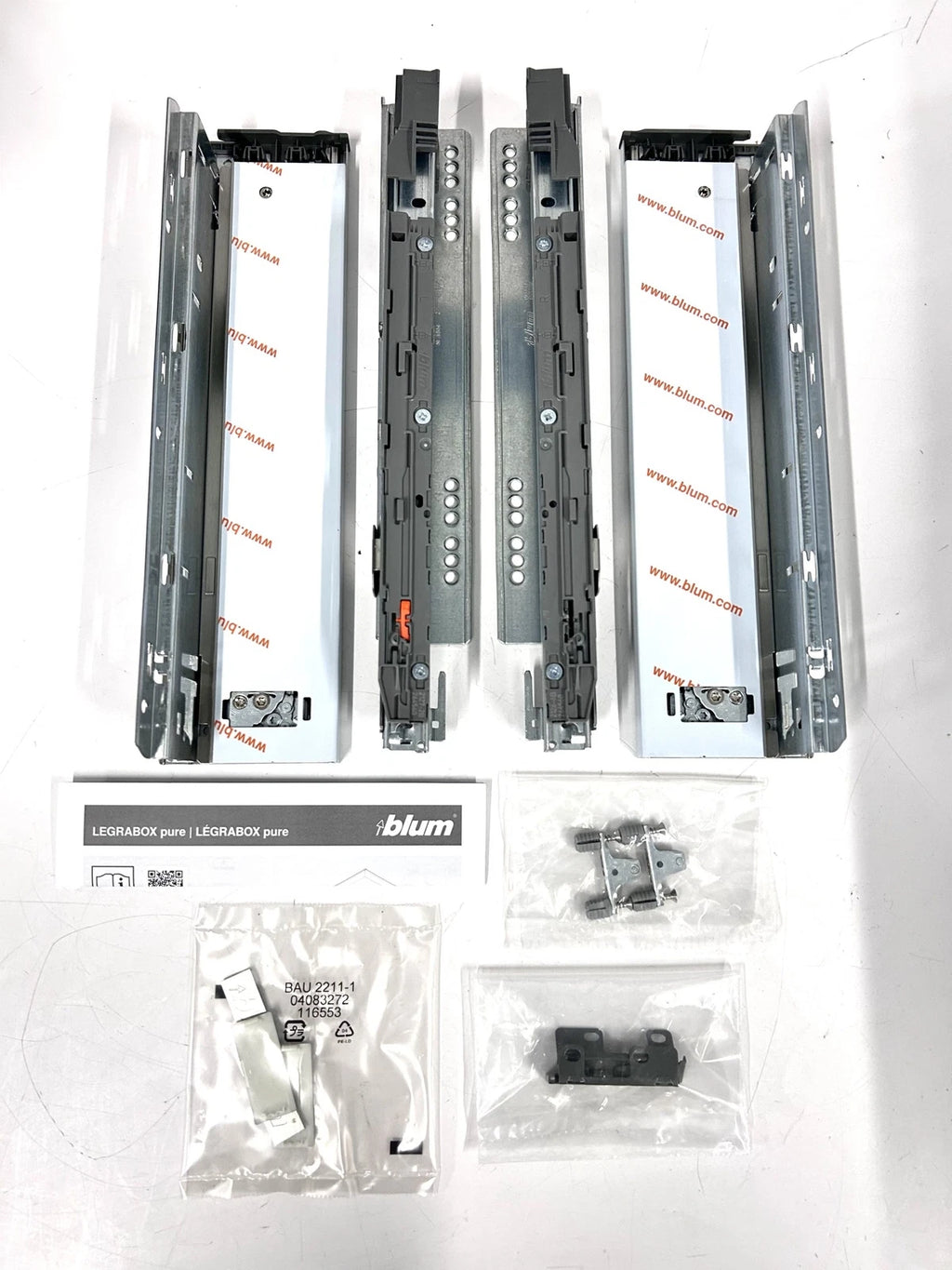 Blum 770M35S0I Drawer Slides for Legrabox (14", Inox-Brush-Lacquered)
