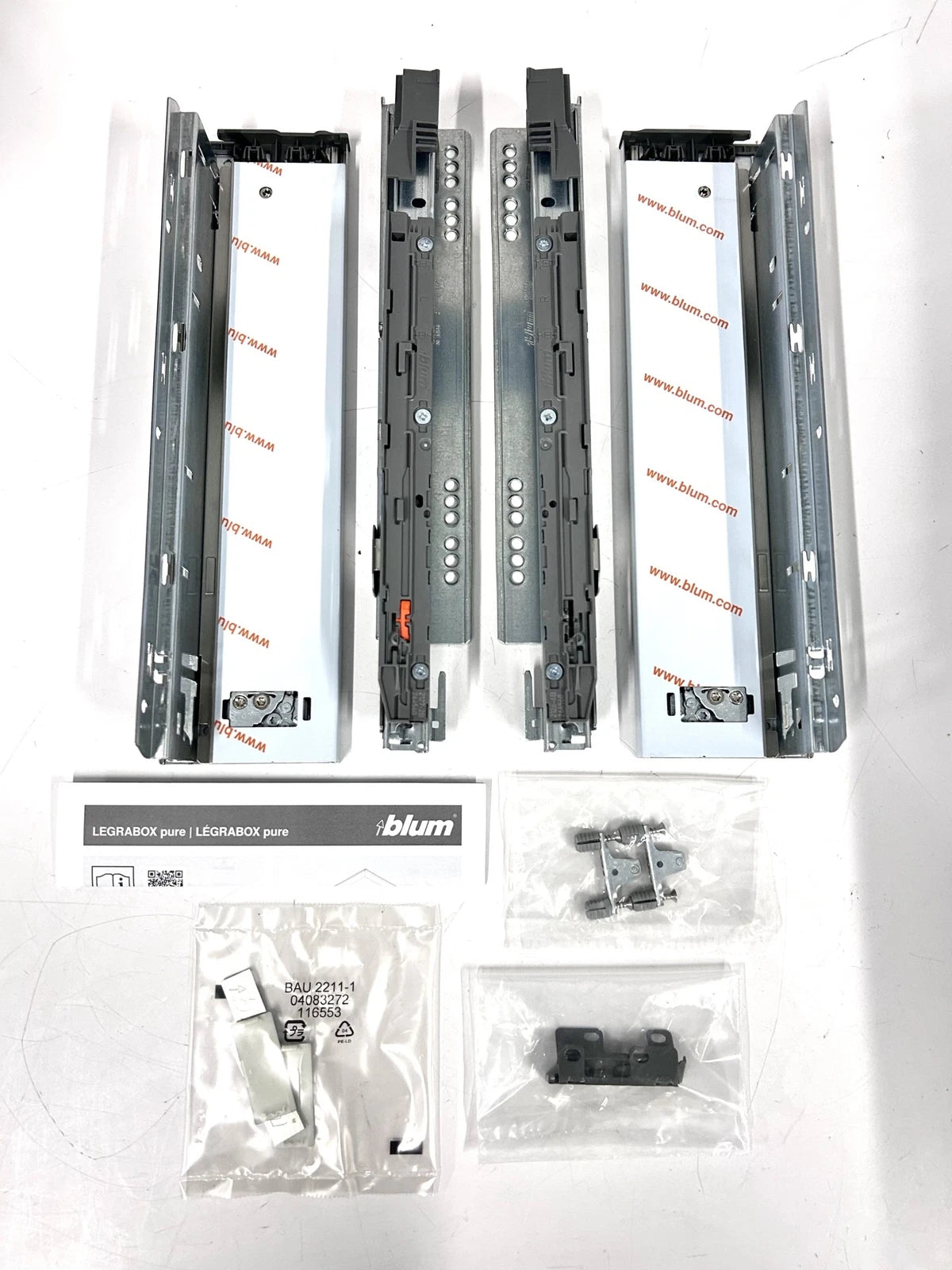 Blum 770M35S0I Drawer Slides for Legrabox (14", Inox-Brush-Lacquered)