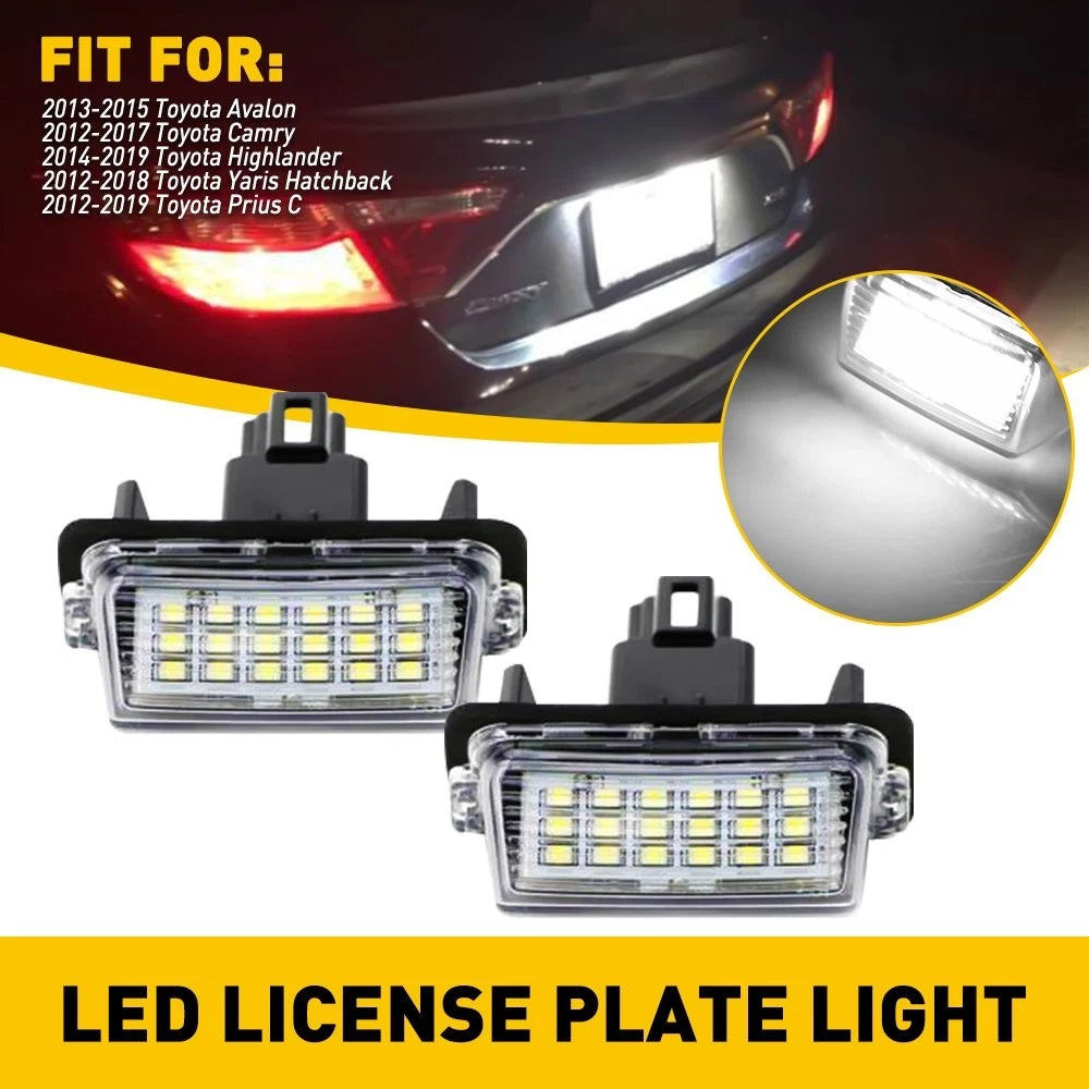LED White License Plate Lights for Toyota Highlander (2014–2019)