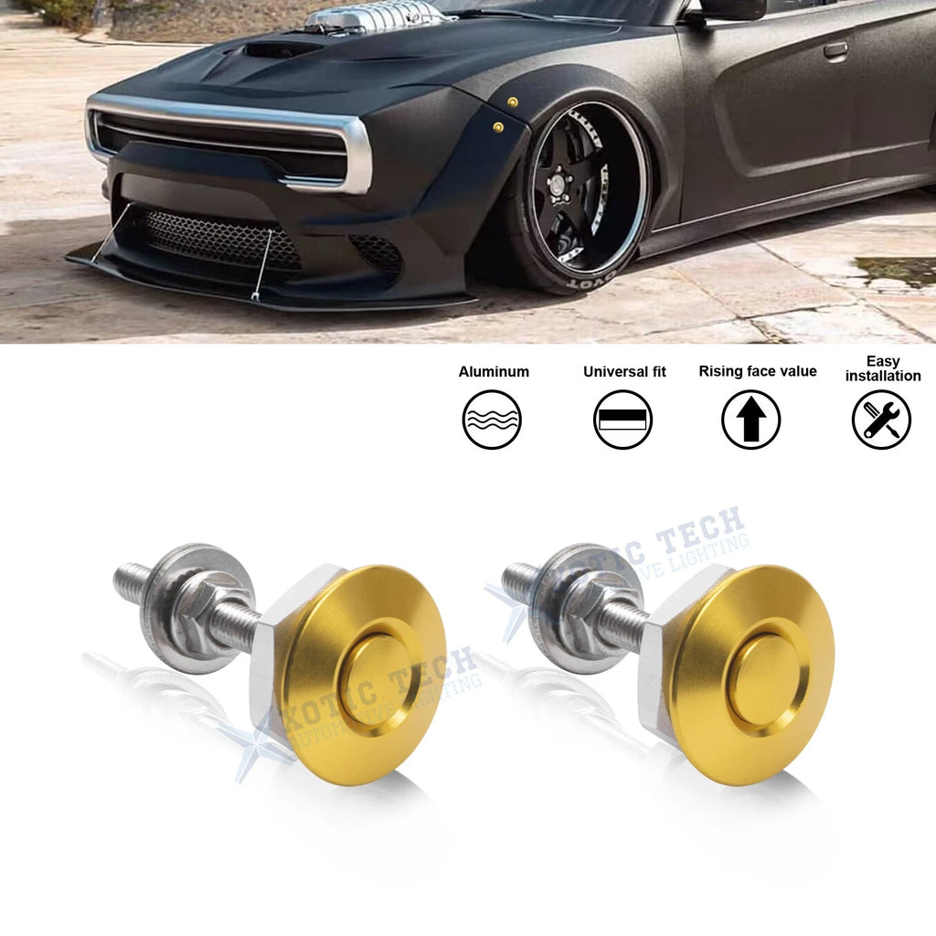 2 Pcs Yellow Quick Release Bonnet Pins for Dodge Charger (2006–2023)
