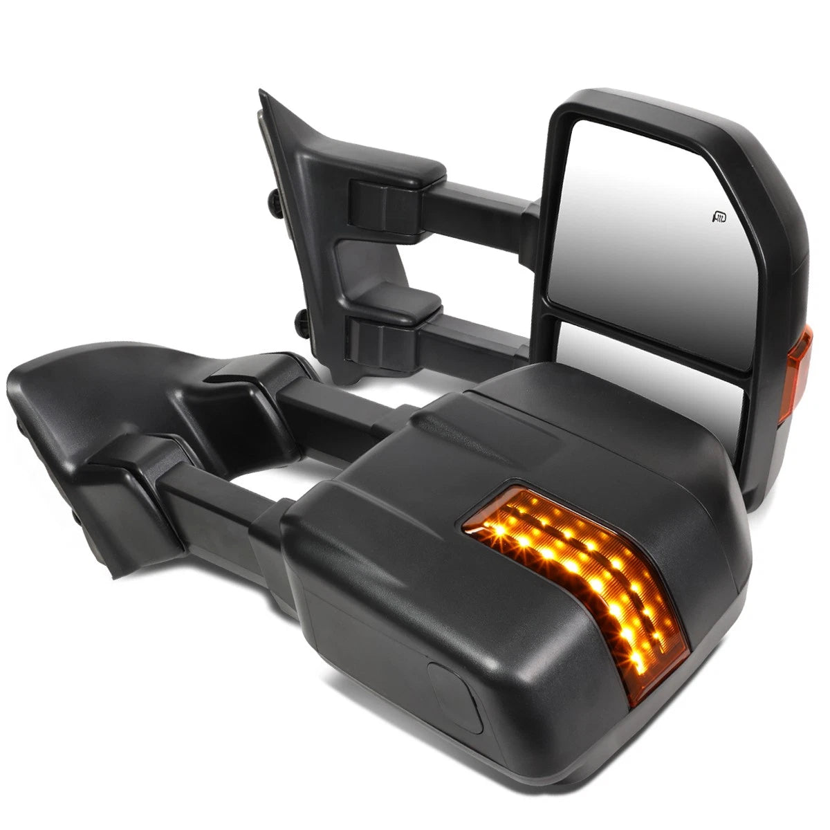Pair of Power Heated LED Turn Signal Towing Mirrors for Ford F250 (2008–2016)