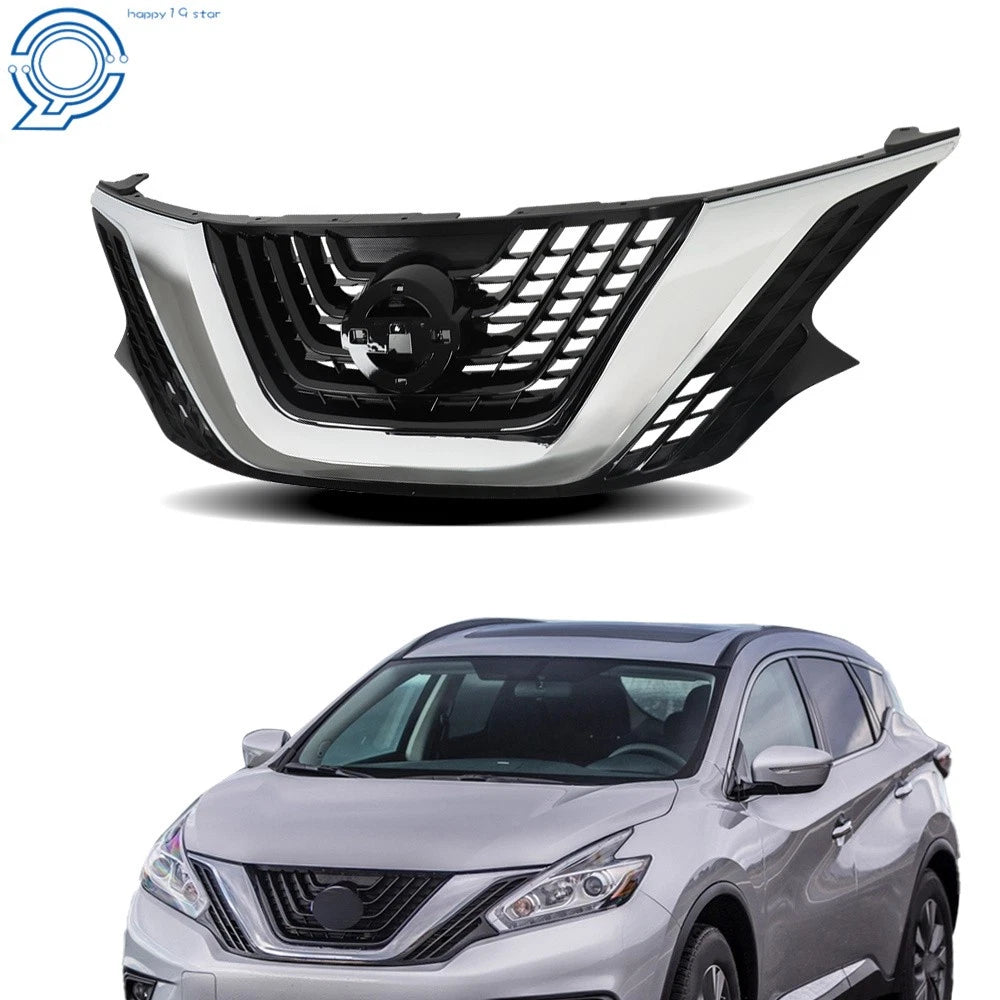 Chrome Front Upper Bumper Grill for Nissan Murano (2015–2018)
