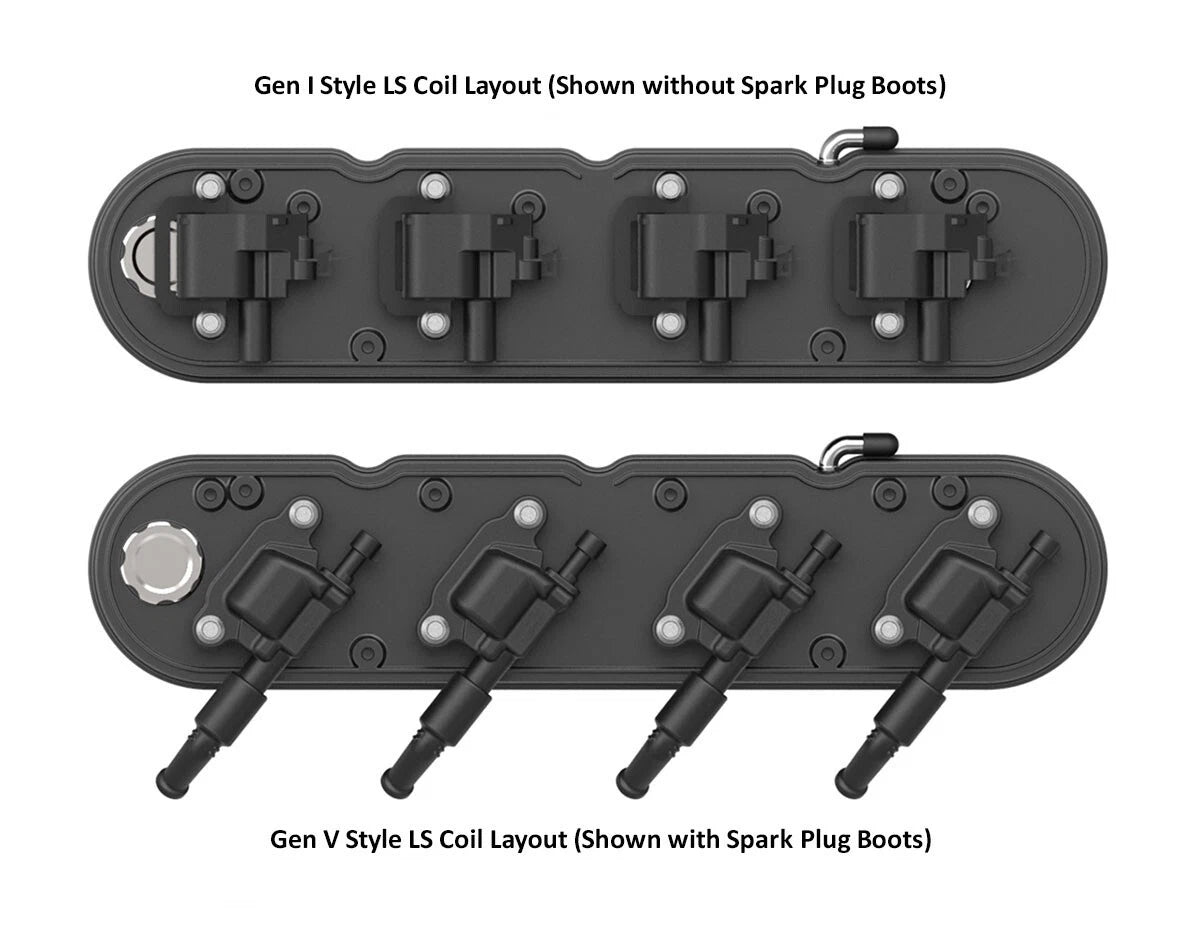 Satin Black Aluminum Valve Covers with Coil Covers for Chevrolet LS (1997–2014)
