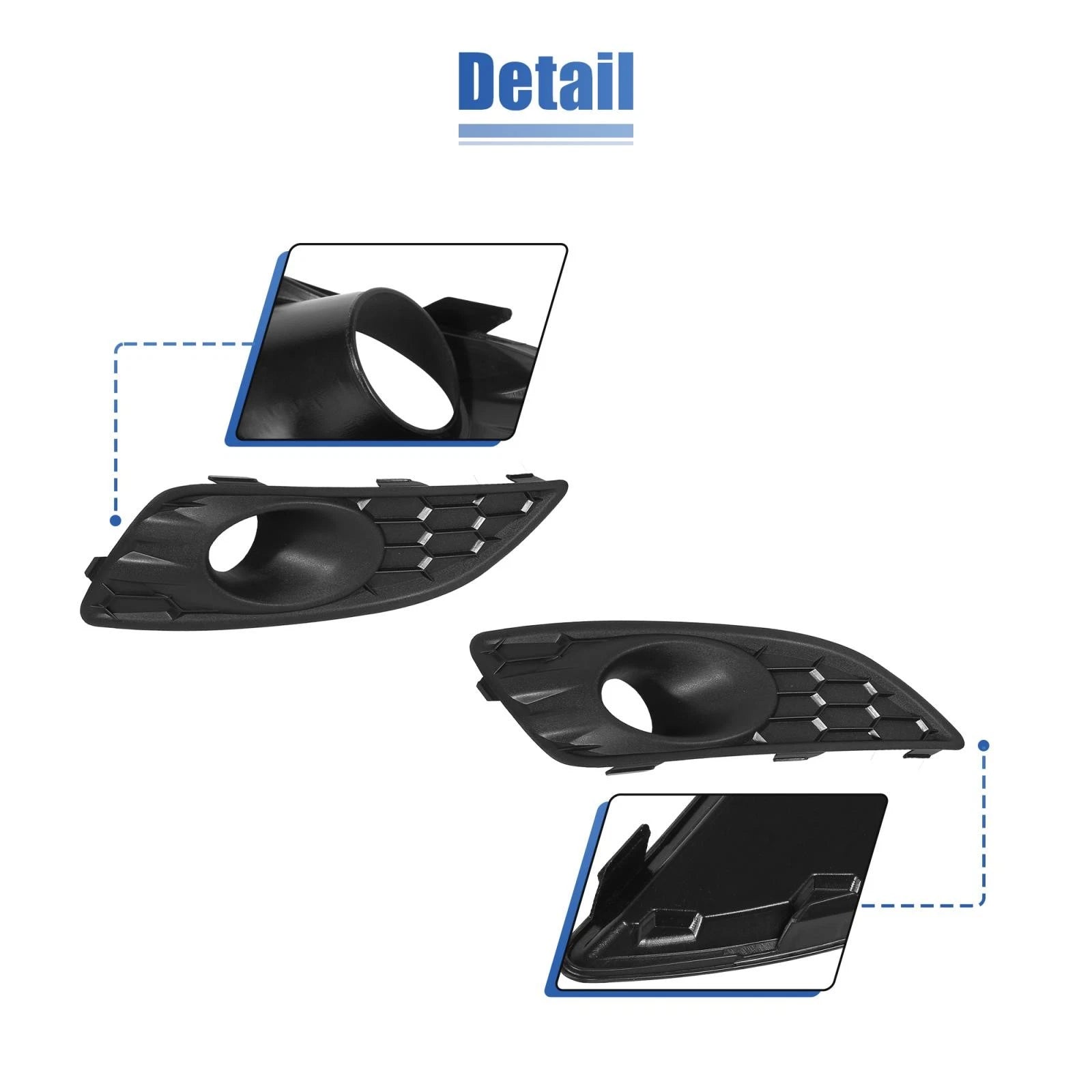 1 Pair Fog Light Grille Cover Trim for Ford Fiesta (2014–2016) D2BZ15266CB