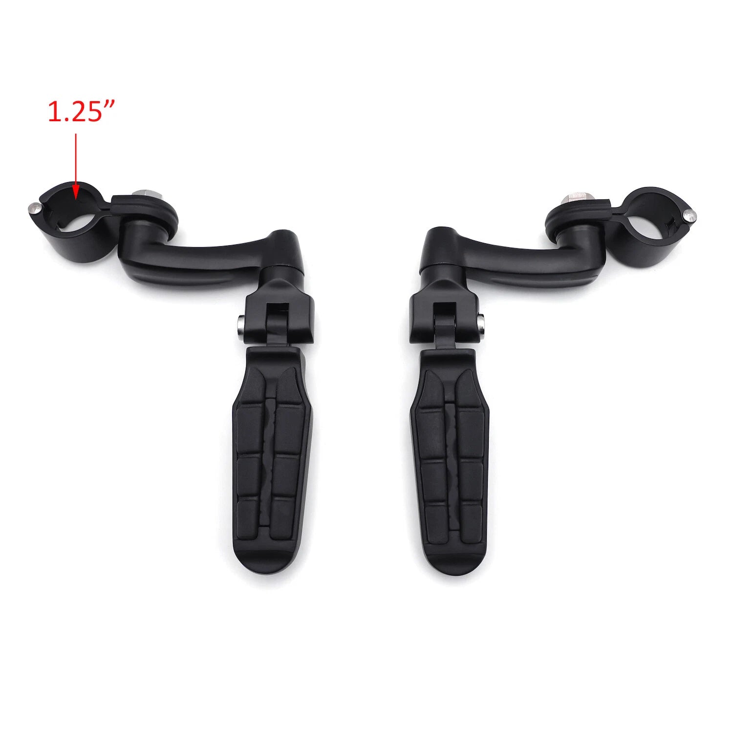 Saddle FootPeg Arched Footrest for Harley (1.25" Engine Guard, Black)