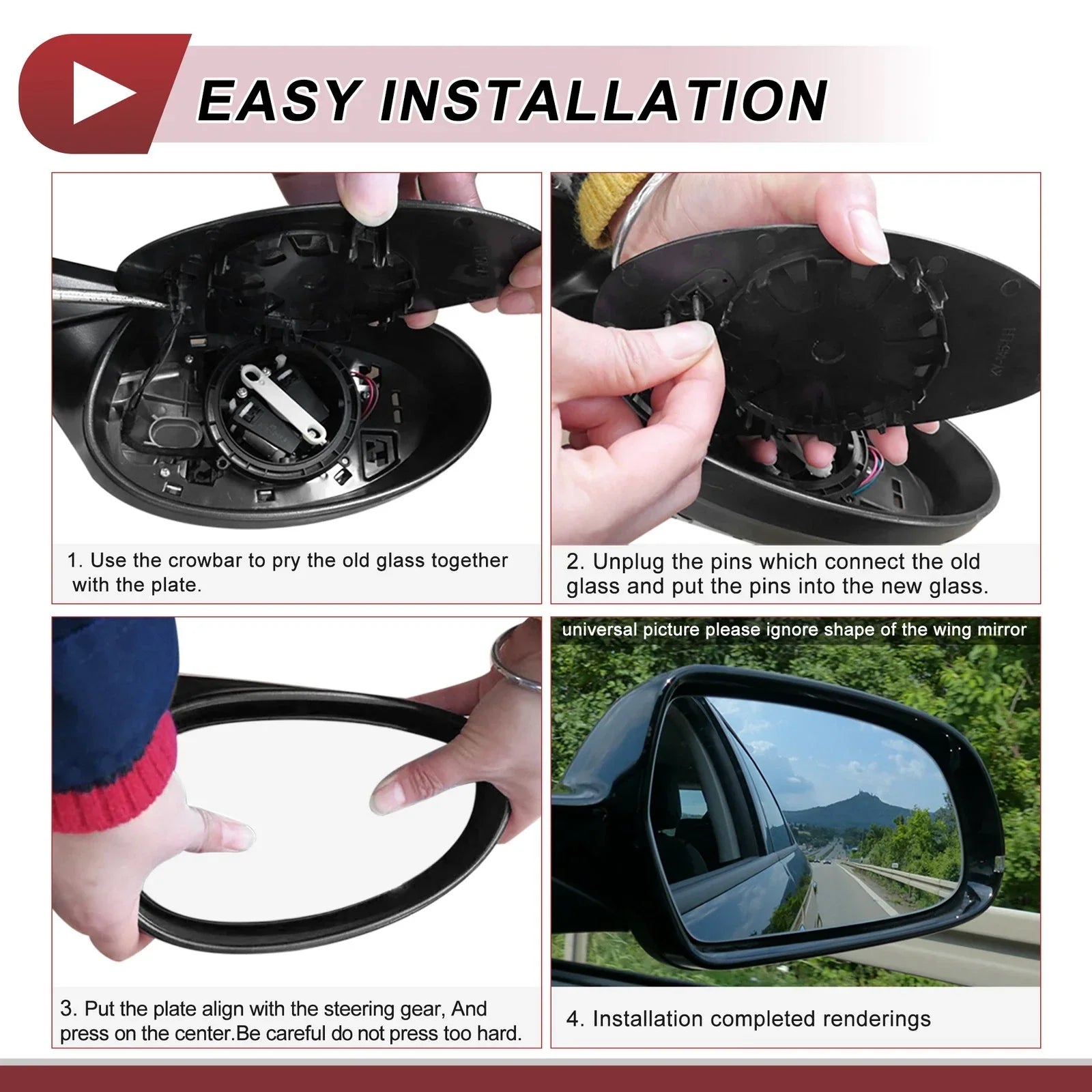 Heated Right Passenger Side Upper Tow Mirror Glass for Dodge Ram (2002-2008)