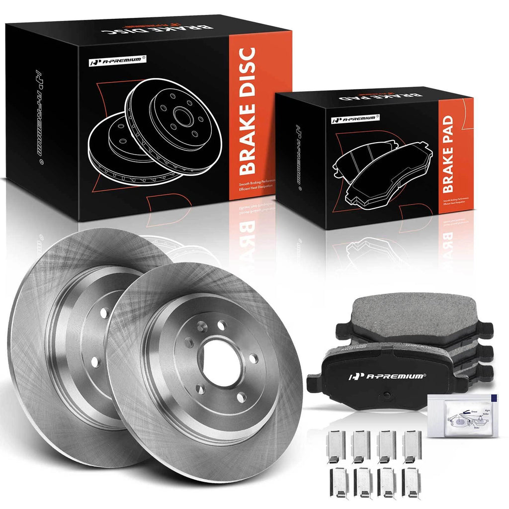 Set of 2 Rear Disc Brake Rotors & Ceramic Pads for Ford Explorer (2011–2017)