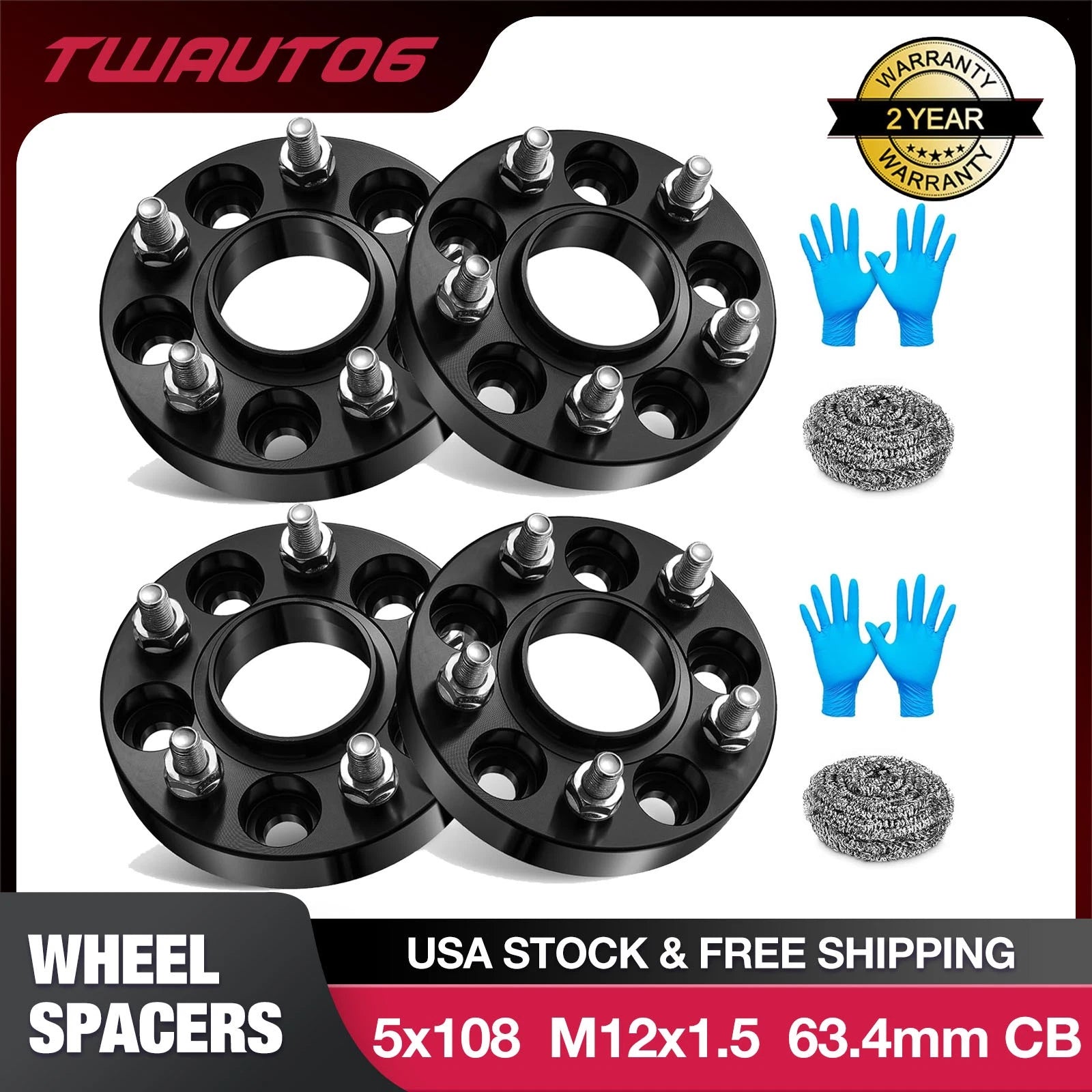 20mm/25mm Hubcentric Wheel Spacers for Ford Focus, Jaguar F-Type (2013–2023)
