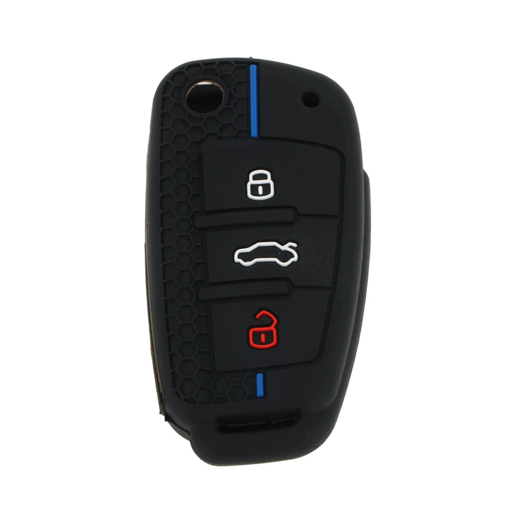 Silicone Car Key Case for Audi A1, A3 (8P, 8V, S3) - Black Blue