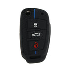 Silicone Car Key Case for Audi A1, A3 (8P, 8V, S3) - Black Blue