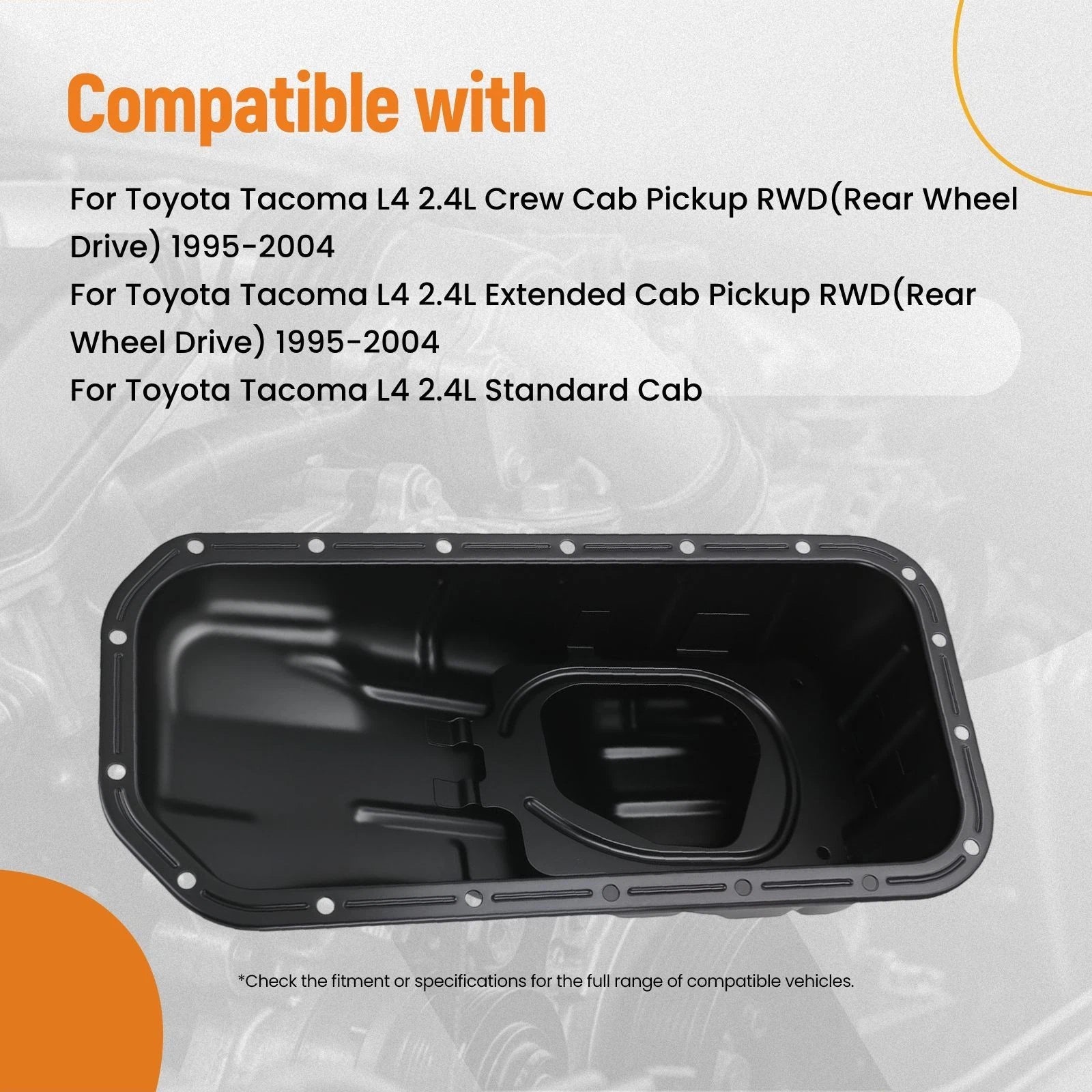 Engine Oil Pan Assembly for Toyota Tacoma (1995–2004) Steel
