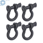 Set of 4 1/2" Bow-Shaped D Ring Anchor Shackles 2 Ton Capacity
