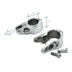 Set of 2 Stainless Steel Hinged Jaw Slide Rail Mounts for Boat Bimini Top