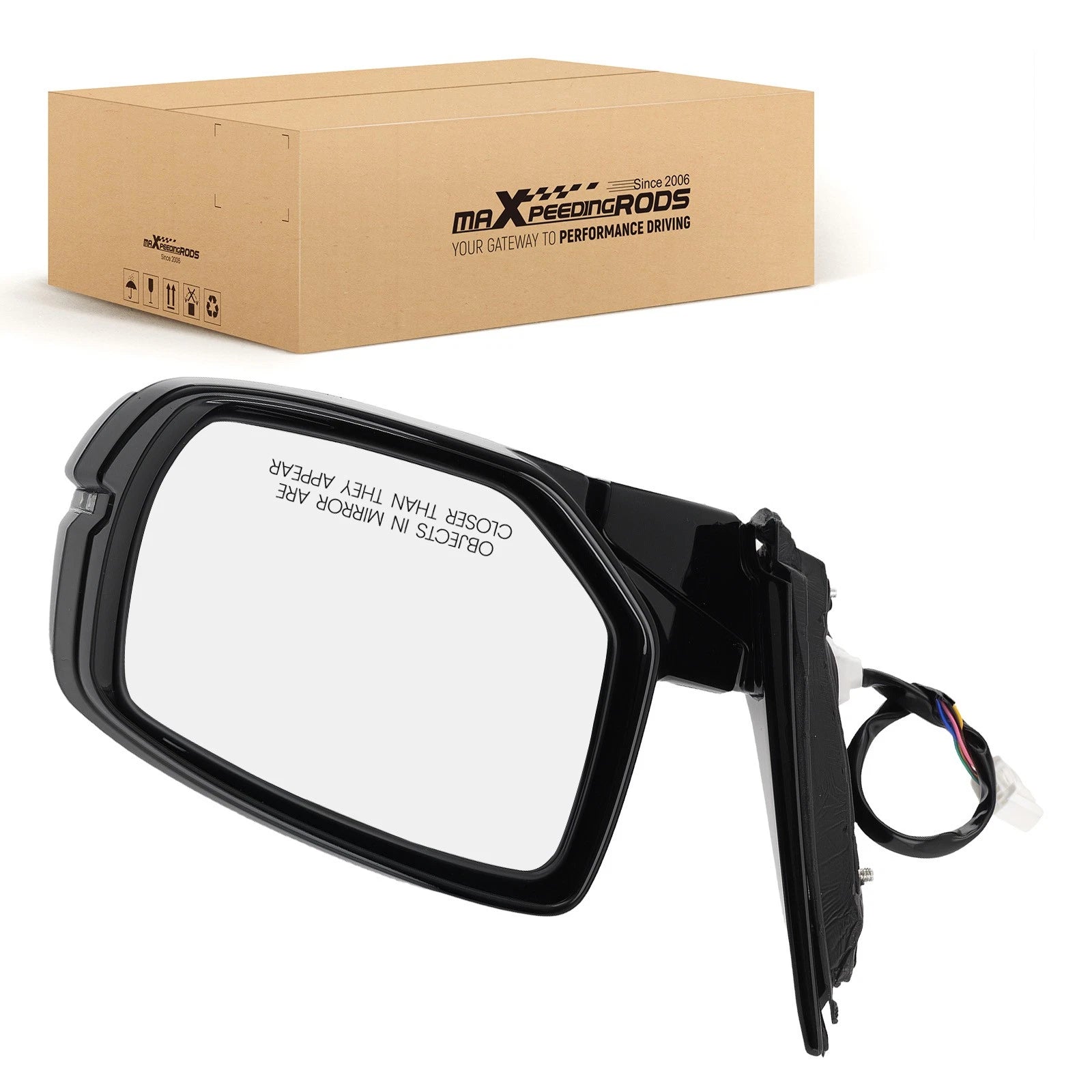 Power Right Mirror for Honda Accord Sedan (2013–2017) Heated HO1321275 Black