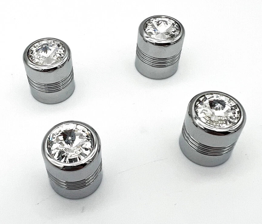 Chrome Tire Valve Stem Caps Replacement for Hot Rod Car Truck ATV (Set of 4) (1990–2026)