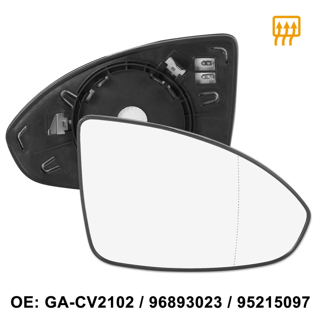 Heated Mirror Glass with Backing Plate Right Side RH for Chevrolet Cruze (2011–2016)