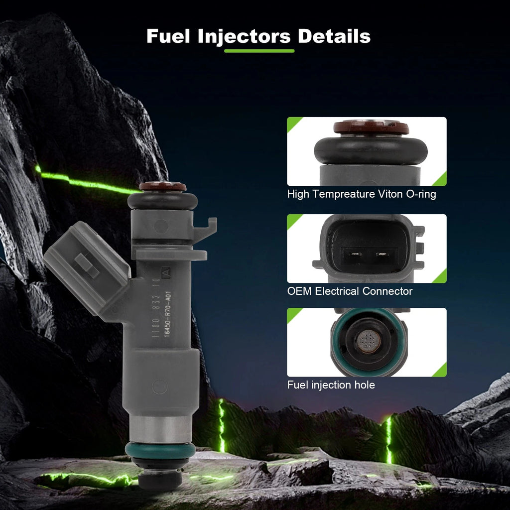 Set of 6 Fuel Injectors for Honda Accord Crosstour Acura MDX RDX RL TL TSX ZDX