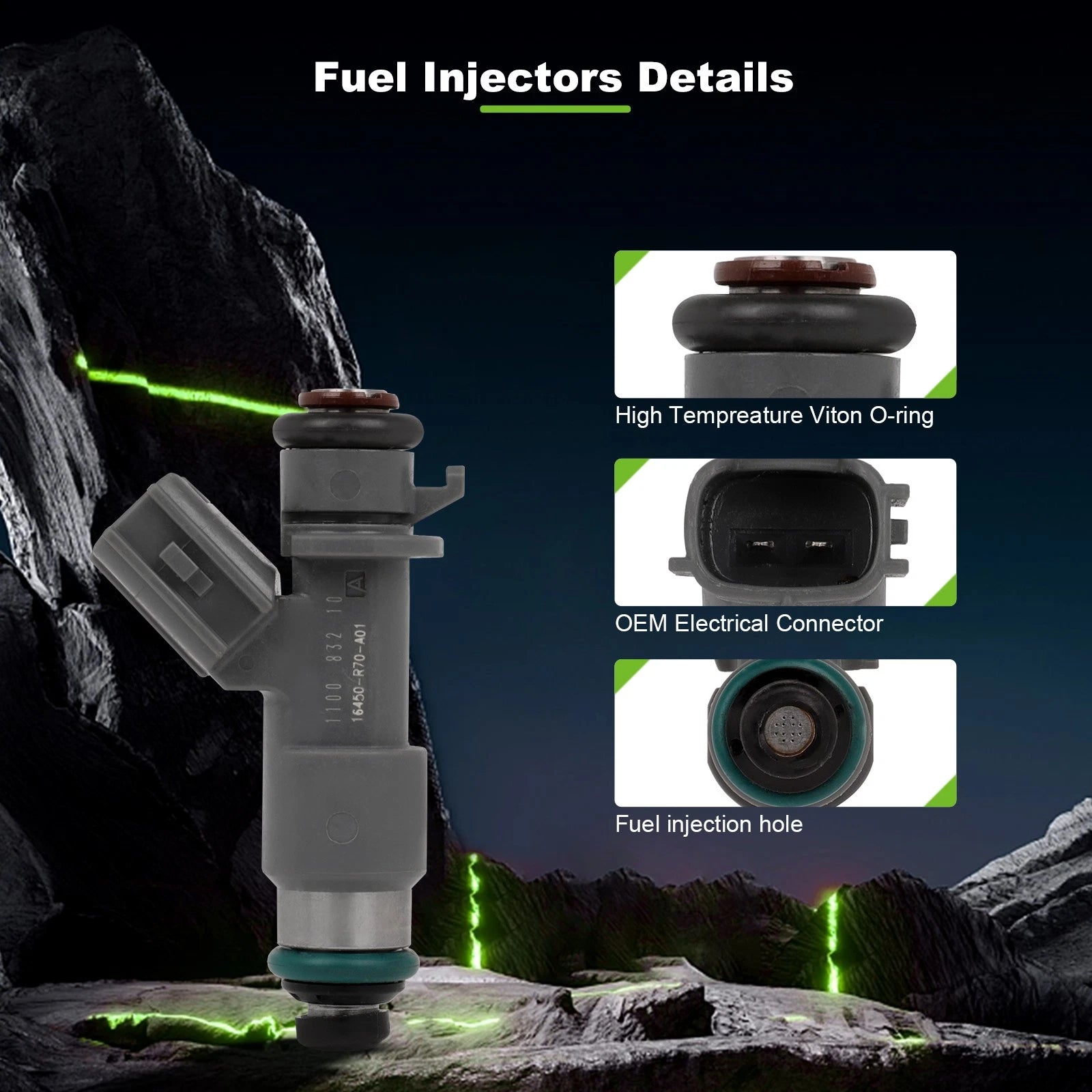 Set of 6 Fuel Injectors for Honda Accord Crosstour Acura MDX RDX RL TL TSX ZDX