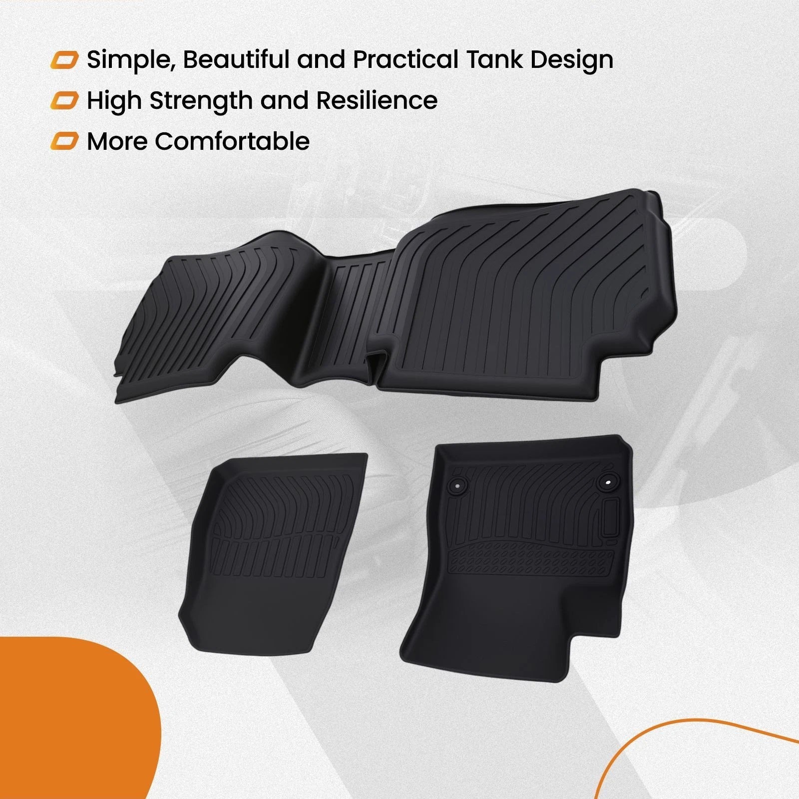 All-Weather Floor Mats for Chevrolet Malibu (2016–2025) Black TPE