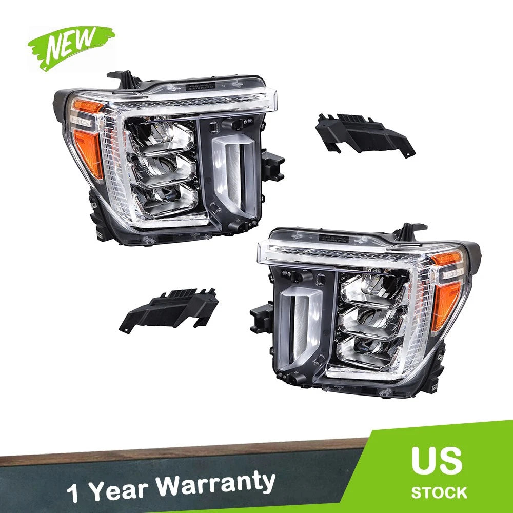 Set of 2 LED Headlights for GMC Sierra 2500 3500 HD (2020–2023)