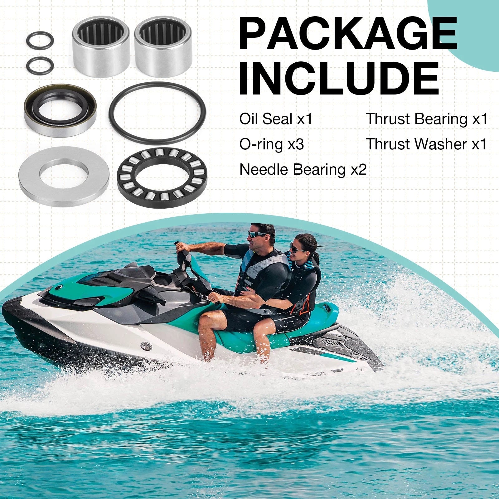 Jet Pump Rebuild Bearings & Seals Kit for Sea-Doo XP (1996–2004)