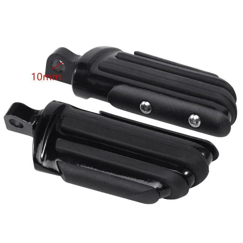 Black Pilot Male Mount Foot Pegs for Harley Touring Softail Dyna