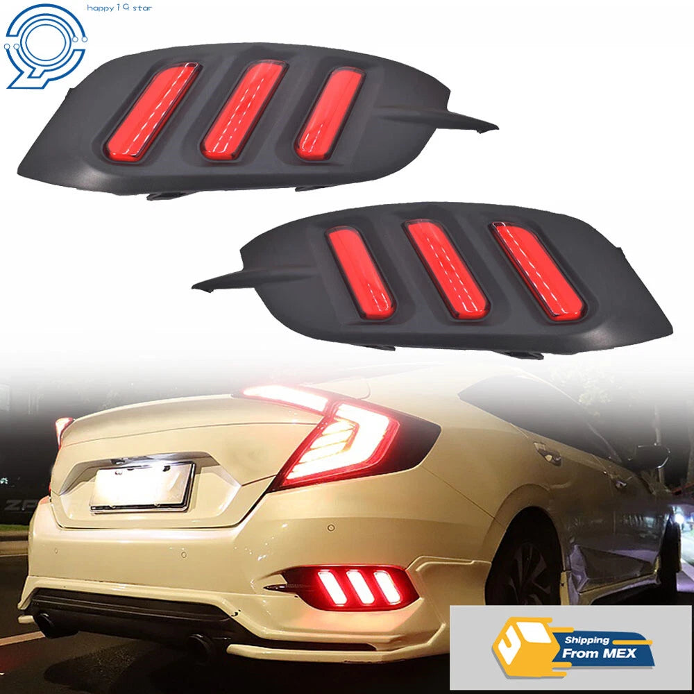 LED Reflector Tail Light Brake Lamp for Honda Civic Sedan (2016–2019)