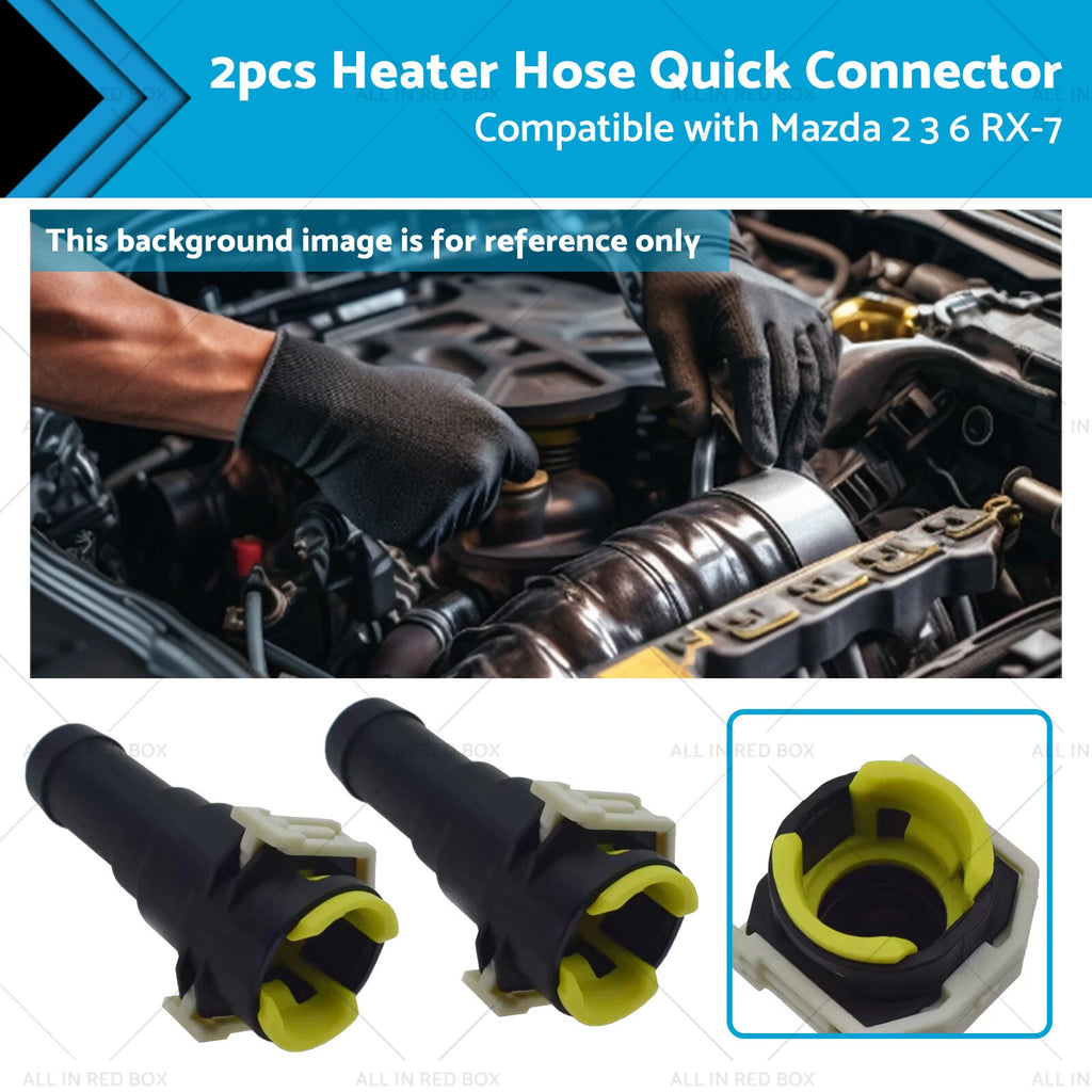2X Heater Hose Quick Connector for Mazda MX-3 MX-6 RX-7 Protege MPV (1992–1998)