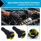 2X Heater Hose Quick Connector for Mazda MX-3 MX-6 RX-7 Protege MPV (1992–1998)