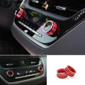 2X Red Aluminum AC Knob Cover Trim for Toyota Corolla (2019–2021)
