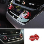2X Red Aluminum AC Knob Cover Trim for Toyota Corolla (2019–2021)