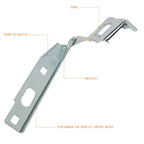 OE Steel Hood Hinge for Audi A4 (2009–2016)