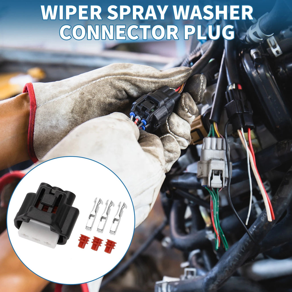 3 Pin Wiper Spray Washer Connector Plug for Toyota Lexus (No. 9098010981)