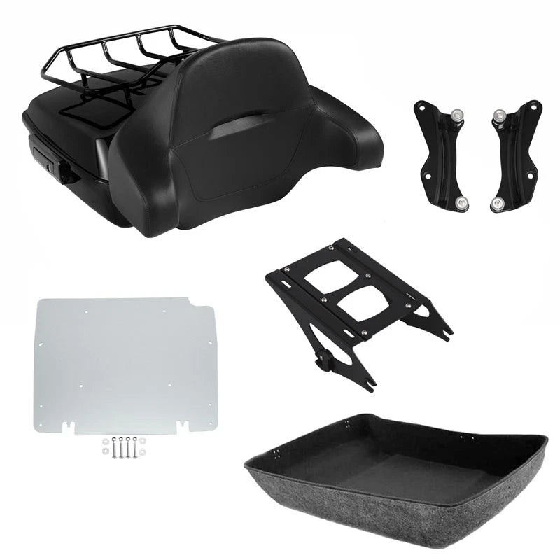 Black Chopped Trunk Backrest Mount for Harley Street Glide (2014–2026)