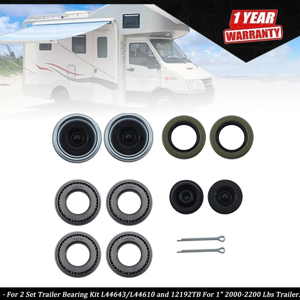 Set of 2 Trailer Bearing Kits for 2000-2200 lbs Trailers (1")