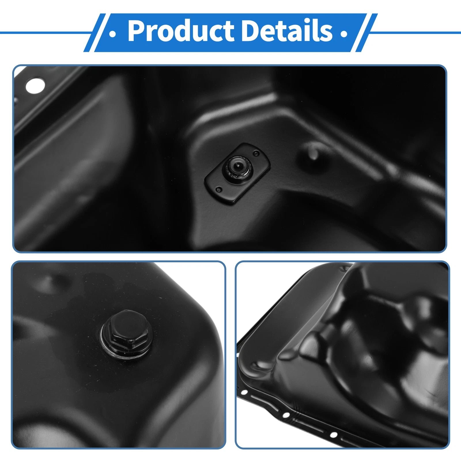 1 Pc Engine Oil Pan No.1210165010 for Toyota Hilux (1988–1997) Steel Black