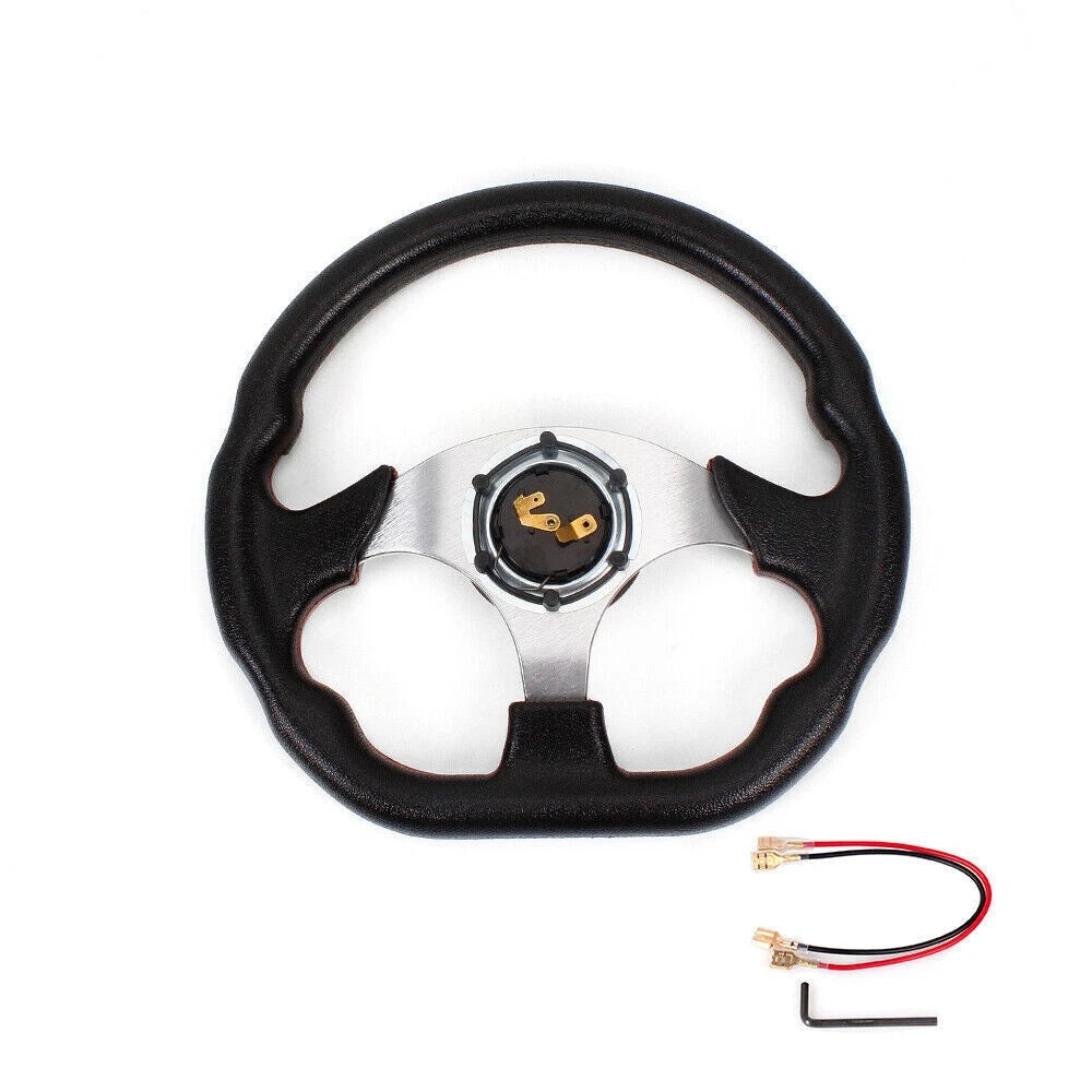 12.5" Blue D Shape Racing Steering Wheel with Quick Release Adapter