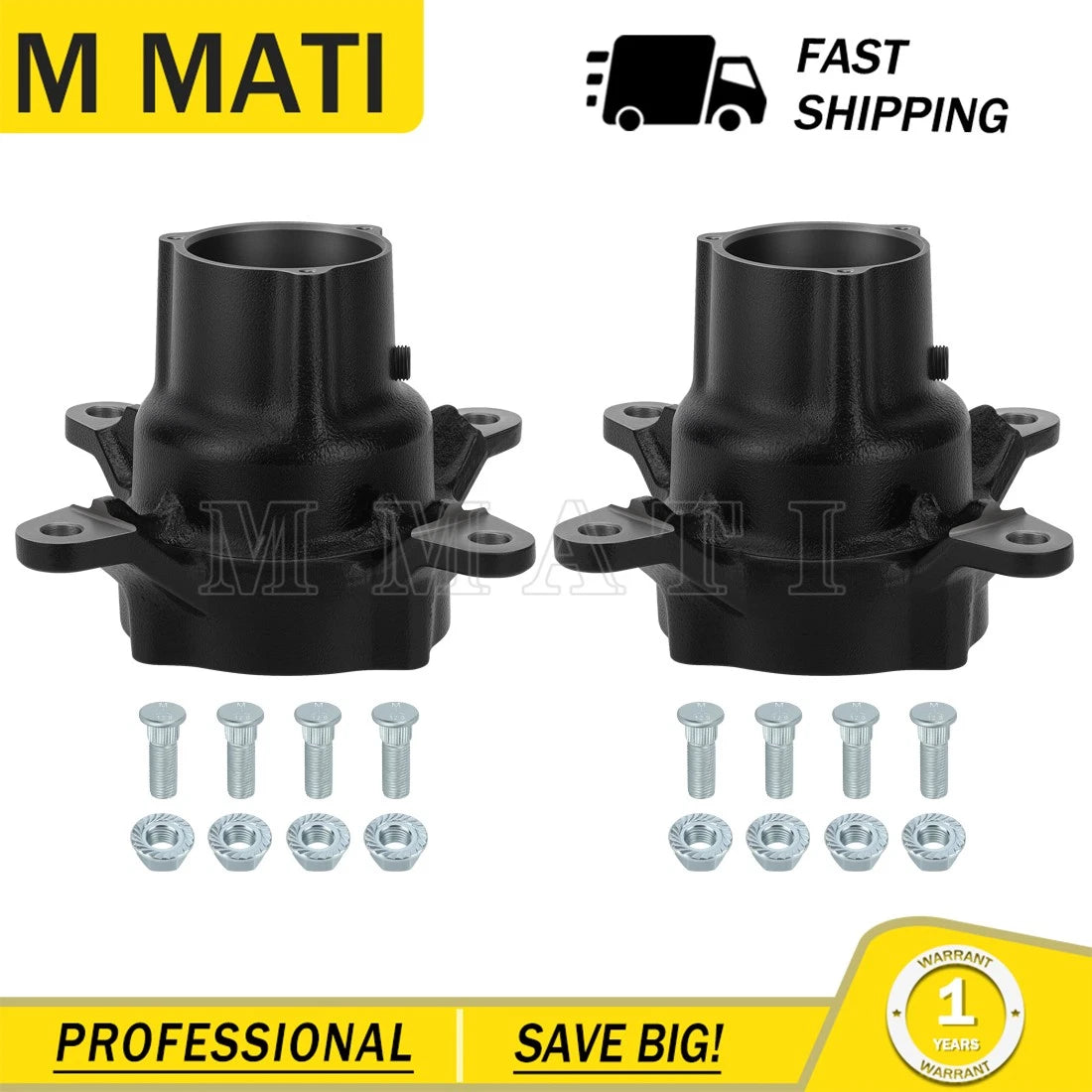 2 Front Wheel Hubs w/Bolts for Polaris Xpedition 325 425 Worker 335 500 (1999–2002)
