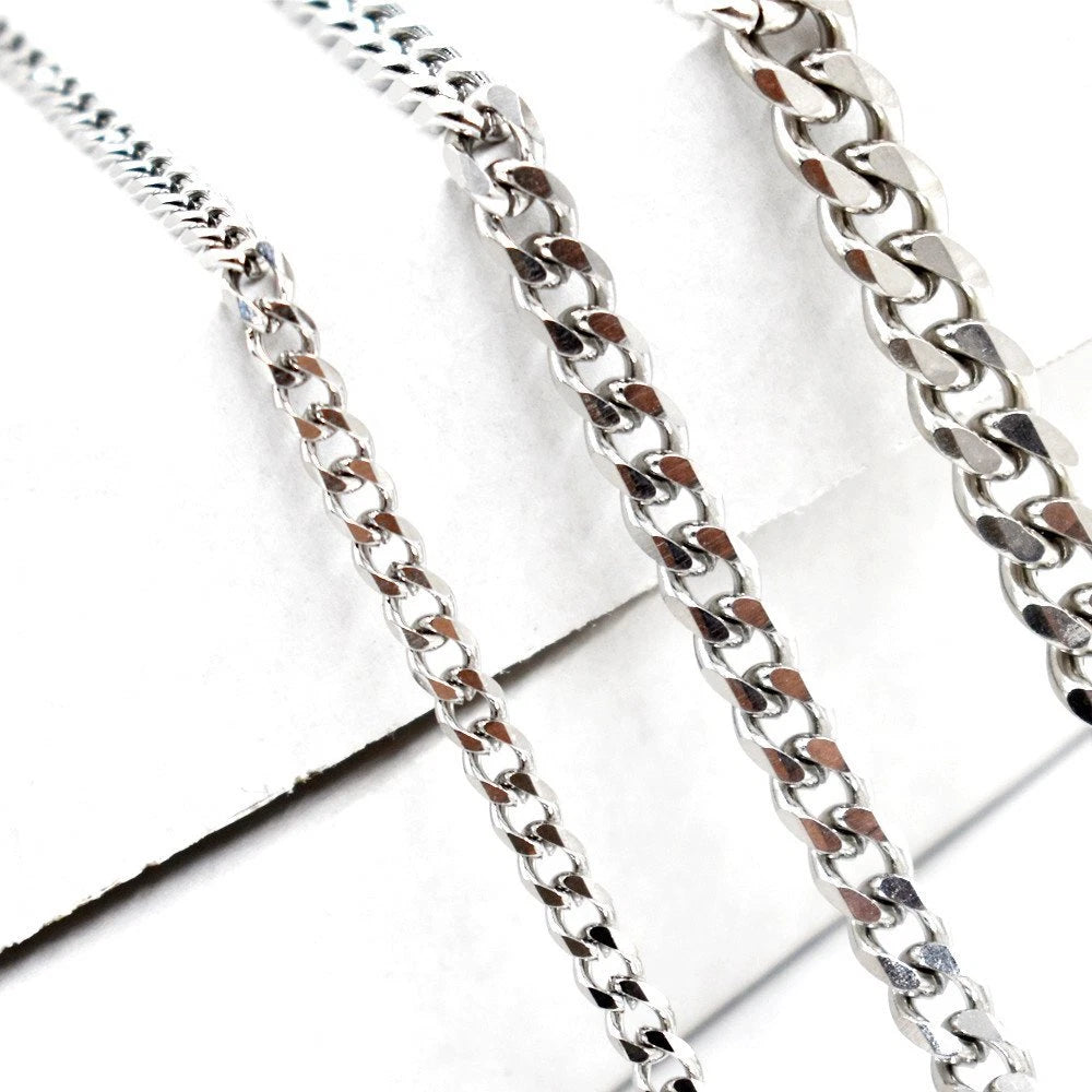 Stainless Steel Cuban Curb Chain Necklace for Men (18"-36")
