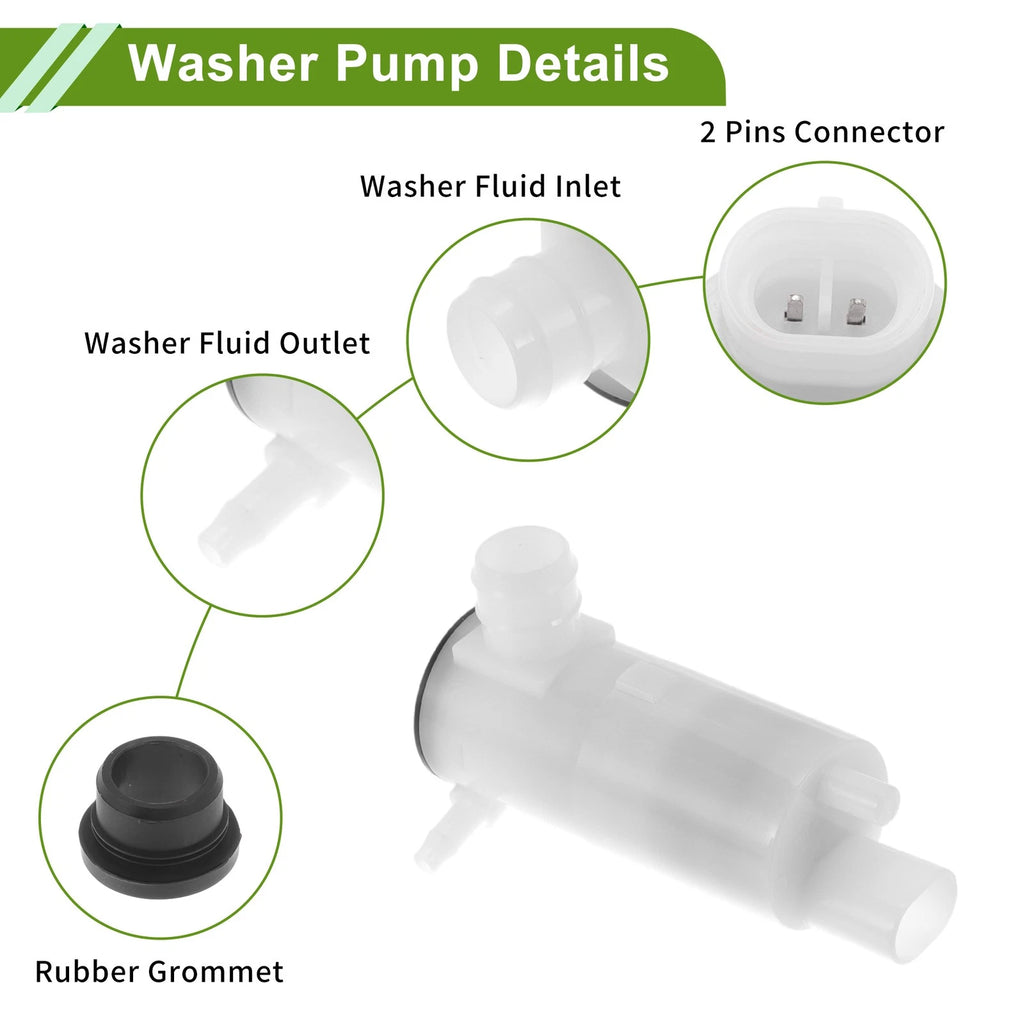Windshield Washer Pump w/Grommet for Cadillac Escalade (2007–2010) No.22818728