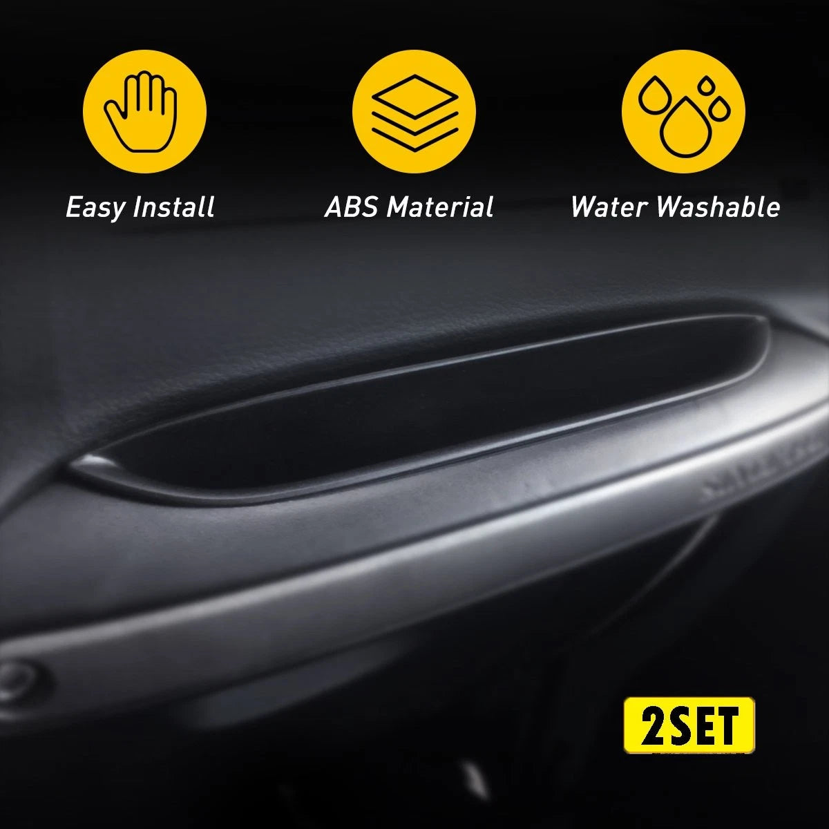 Set of 2 Black Grab Tray Storage Handle Organizer for Jeep Wrangler JK (2007–2018)
